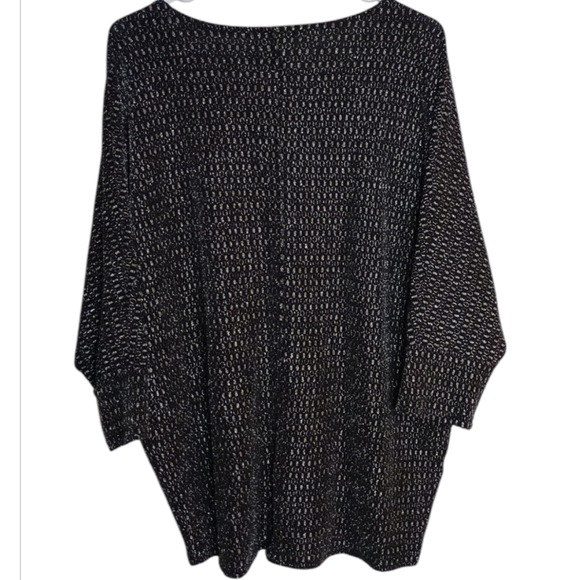 Alfanin Women's Black and White Metallic Top - Picture 2 of 7